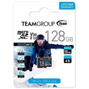 TeamGroup MICRO SDHC/SDXC 128GB GO UHS-I U3 V30, 90/50MB/s +SD Adapter TGUSDX128GU303