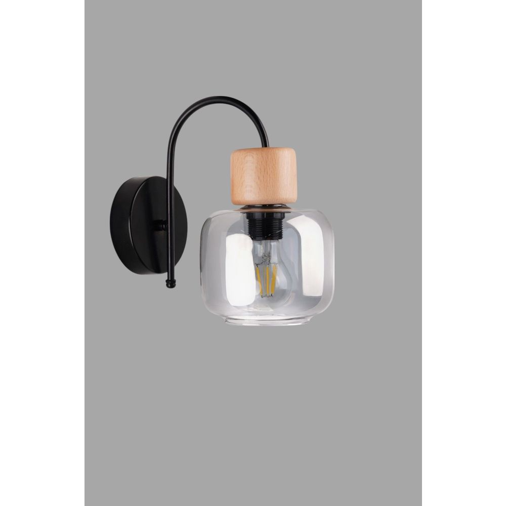 Opviq Zidna lampa 922, siva, hrast, crna slika 3