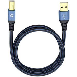 USB 2.0  [1x muški konektor USB 2.0 tipa a - 1x muški konektor USB 2.0 tipa b] 5.00 m plava boja pozlaćeni kontakti Oehlbach USB Plus B