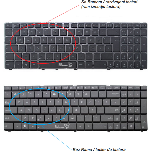 Tastatura za Laptop Asus K53E K52 X55 X54 X55A razdvojeni tasteri slika 3