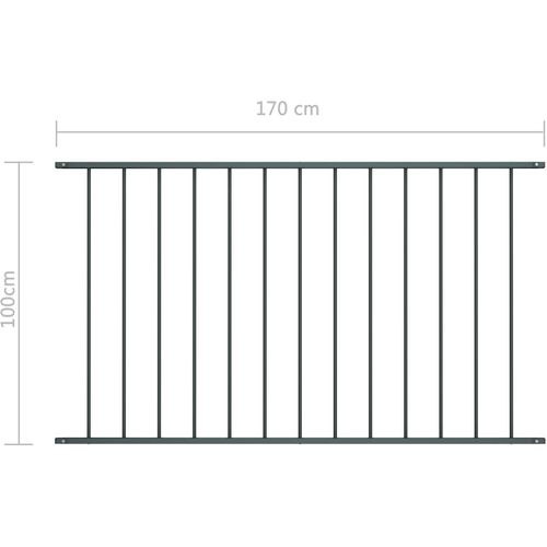 Panel za ogradu od čelika obloženog prahom 1,7 x 1 m antracit slika 16