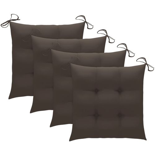 Jastuci za stolice 4 kom smeđe-sivi 40 x 40 x 7 cm od tkanine slika 1