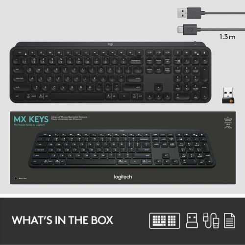 Logitech tipkovnica MX Keys S, grafitna, SLO raspored slika 1