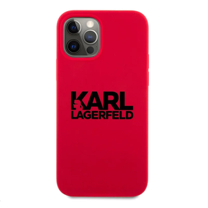 Torbica Karl Lagerfeld Hc Silicone Stack Logo za iPhone 12/12 Pro 6.1 crvena (KLHCP12MSLKLRE)