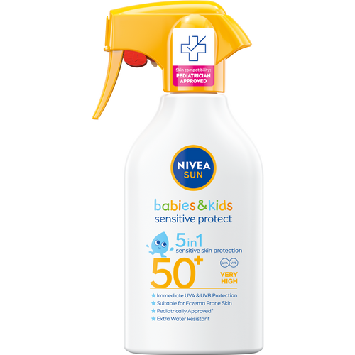 NIVEA SUN Babies & Kids Sensitive Protect Trigger sprej za sunčanje SPF 50+, 270 ml slika 1