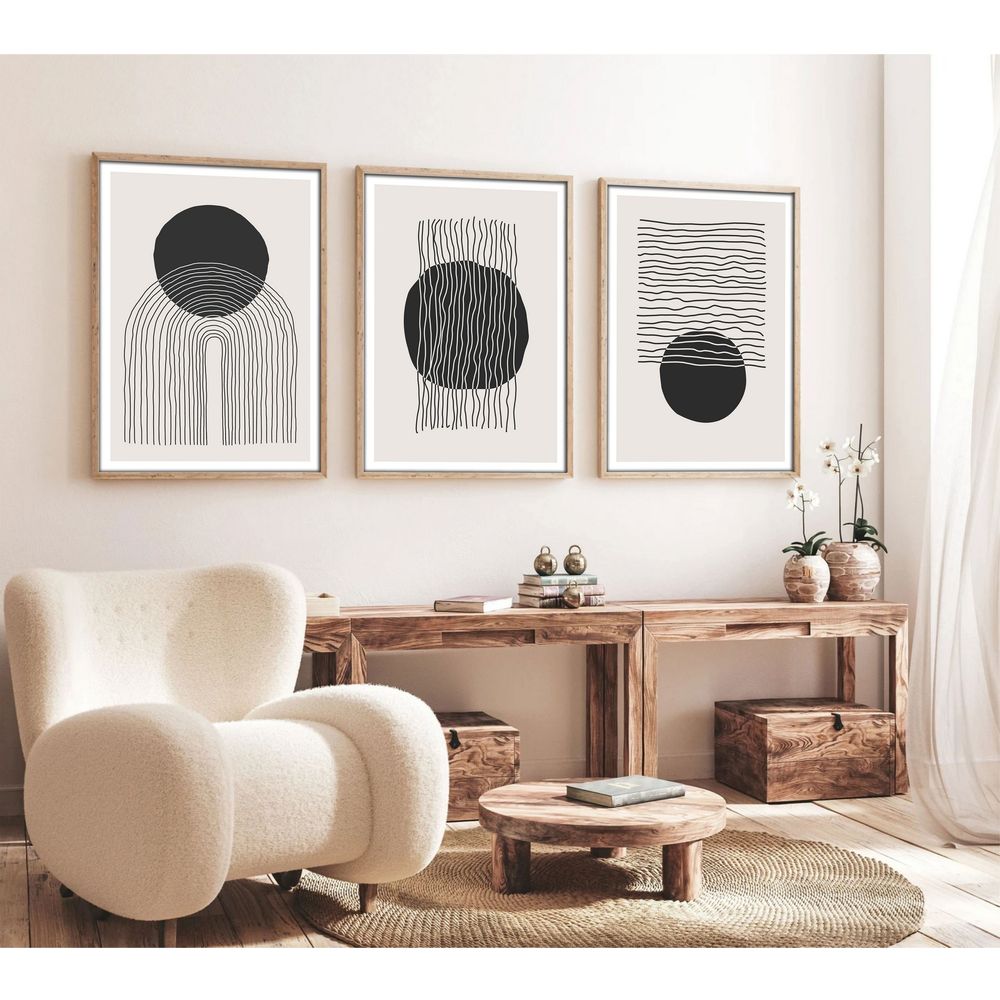 Huhu213 - Dekorativno Slikarstvo u Okviru od MDF-a 50 x 70 (Set od 3 Komada) slika 4