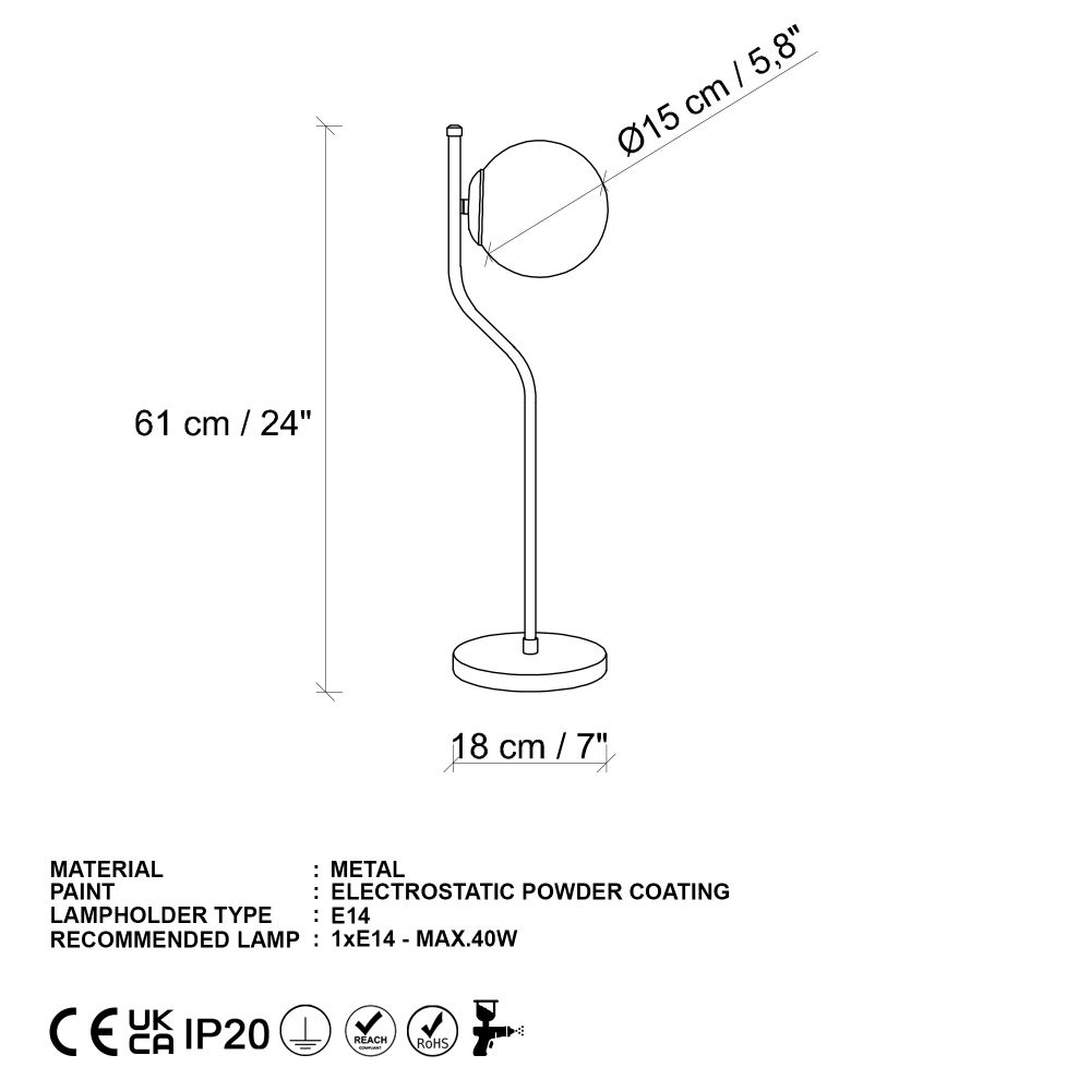 Stolna Lampa Tulip 13820 - Crna slika 8