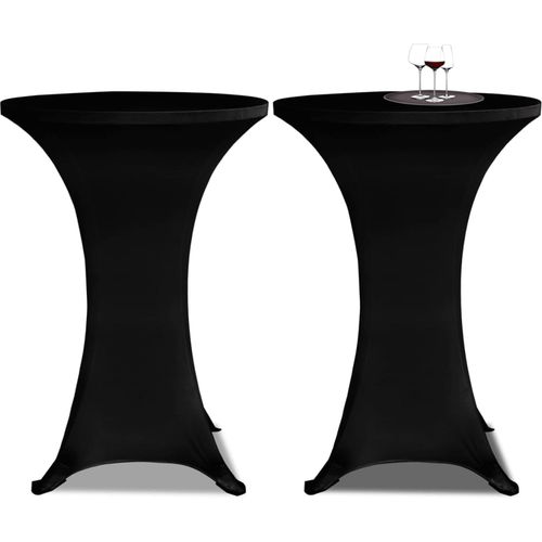 Navlaka za stol za stajanje Ø 60 cm crna rastezljiva 4 kom slika 18
