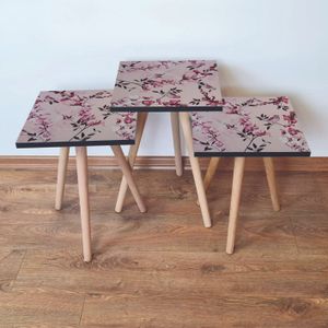 3Shp61 - Roze Crni Nesting Sto (3 Komada)