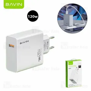 Bavin punjač 120W USB-A + kabl type-C bela