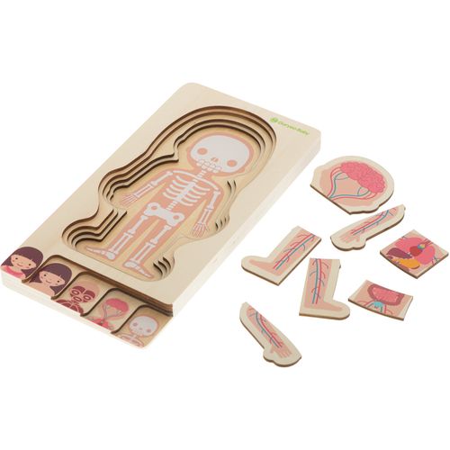 Montessori drvena slojevita slagalica za izgradnju tijela djevojčice slika 4