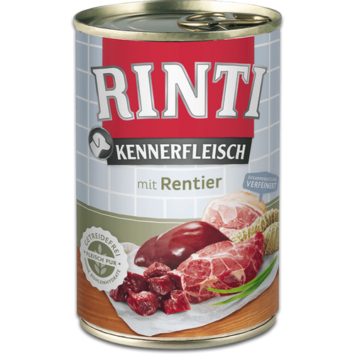 RINTI Kennerfleisch mit Rentier, hrana za pse s mesom soba, 400 g slika 1