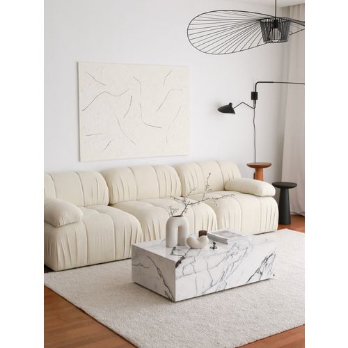 Soli 3 Seater - White White 3-Seat Sofa slika 1