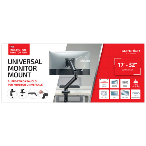 Superior Stolni nosač za LCD monitor, 17" - 32" - Single Monitor Mount PRO slika 2