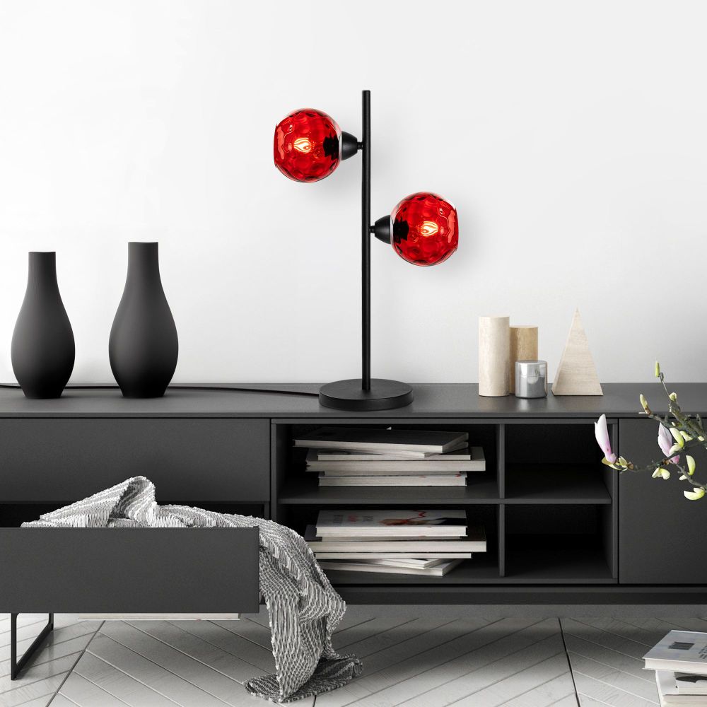 Benek - Crvena i Crna Stolna Lampa slika 1