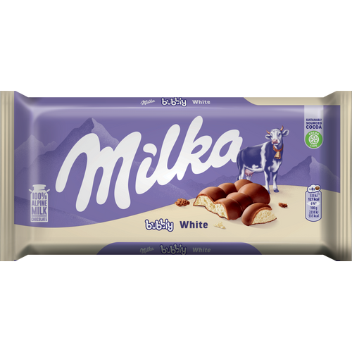 Milka čokolada Bubbly white 95g slika 1