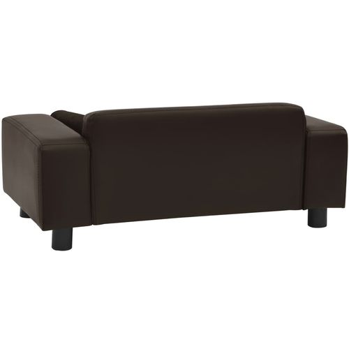 Sofa za pse smeđa 81 x 43 x 31 cm od pliša i umjetne kože slika 16