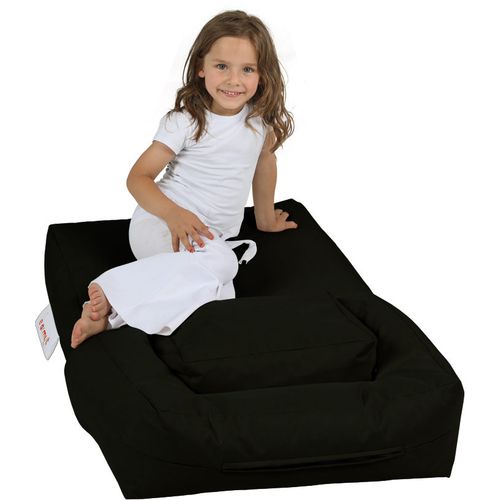 Kids Single Seat Pouffe - Black Black Garden Bean Bag slika 5