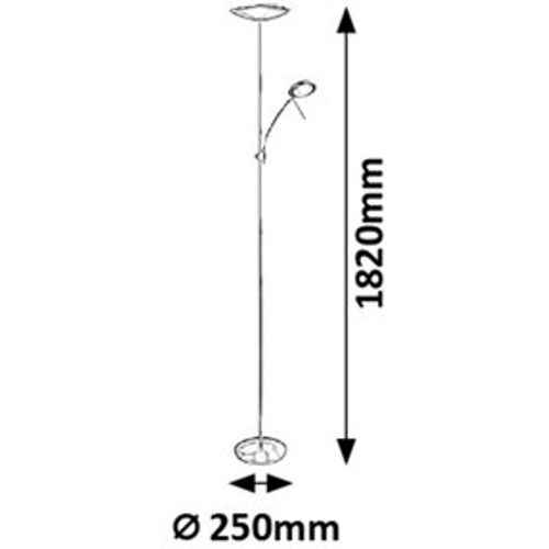 Rabalux Vlasta podna lampa LED 18W + 5W, saten hrom slika 4