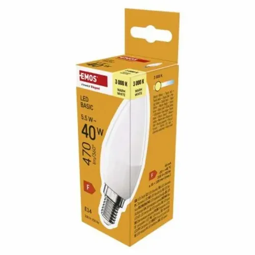 Led sijalica Basic Candle 5,5W(40W) 470lm E14 WW Emos ZL3F22 slika 1