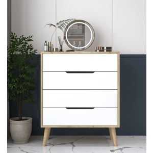 Komoda Flora - boje: Safirni hrast i bijela