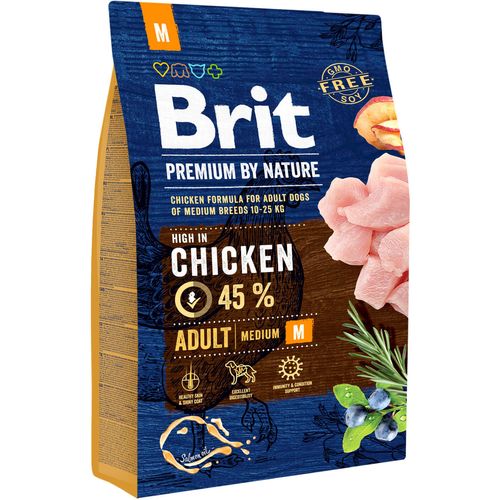 Brit Premium by Nature Adult M, za odrasle pse srednjih pasmina, 3 kg slika 1