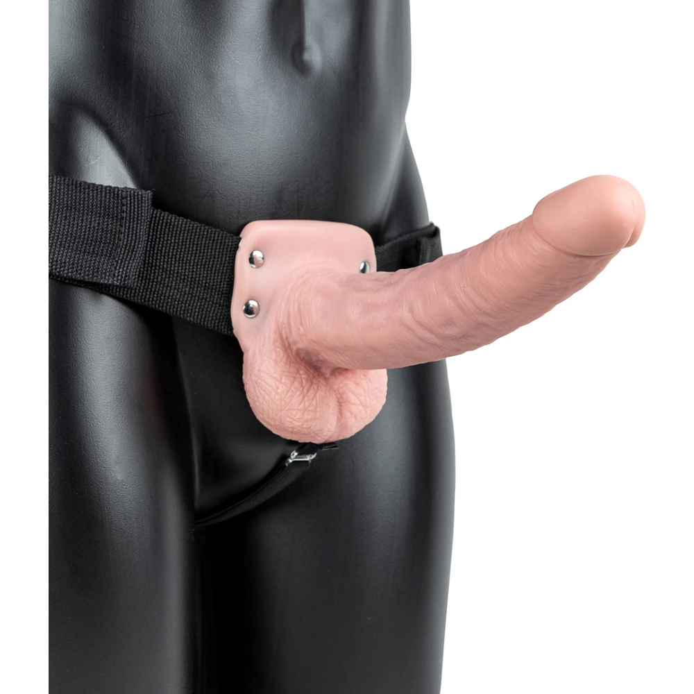 RealRock - Vibrator - dildo s testisima na strap-onu 23 cm slika 3