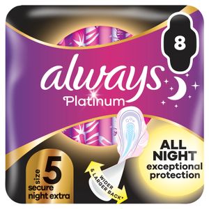Always higijenski ulošci Platinum Secure Night Extra 8kom