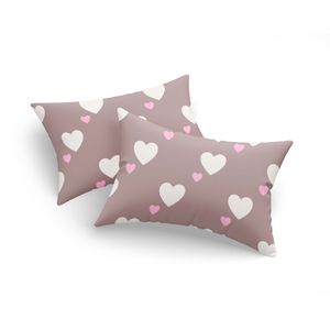 Pillowcase set (2 pieces) Herz - colours: Dusty Rose
