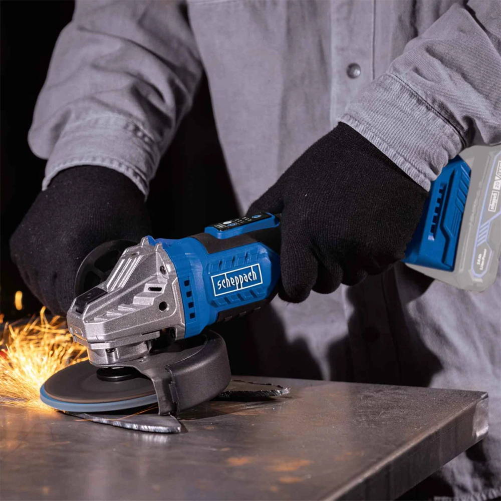 Scheppach aku ugaona kutna brusilica Brushless sa baterijom i punjačem IXES BC-AG125-X slika 6