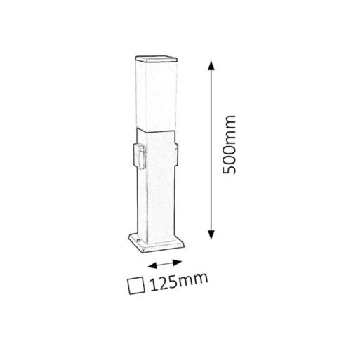 Rabalux Bonn spoljna podna lampa 50cm 60W sa utičnicom crna IP44 Spoljna rasveta slika 2