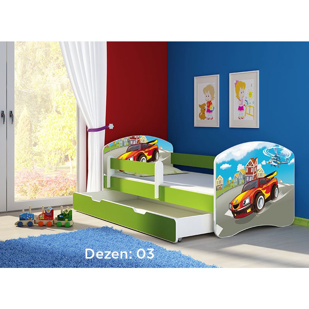 ACMA Dječiji krevet Acma II sa ladicom Green - 160x80cm - Dezen 03 slika 2