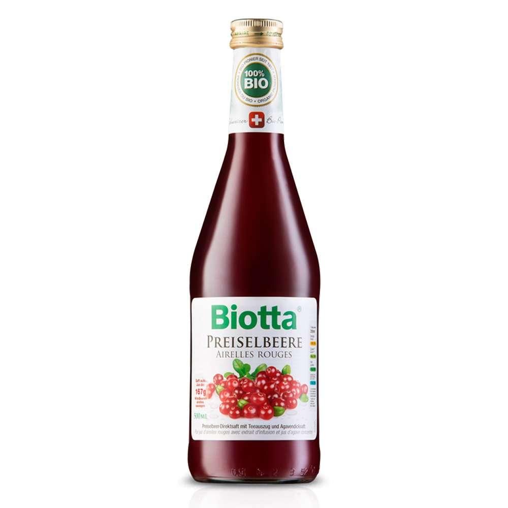 BIOTTA SOK BRUSNICA 0.5L - Ekološki Sok od Ručno Ubranih Brusnica slika 1