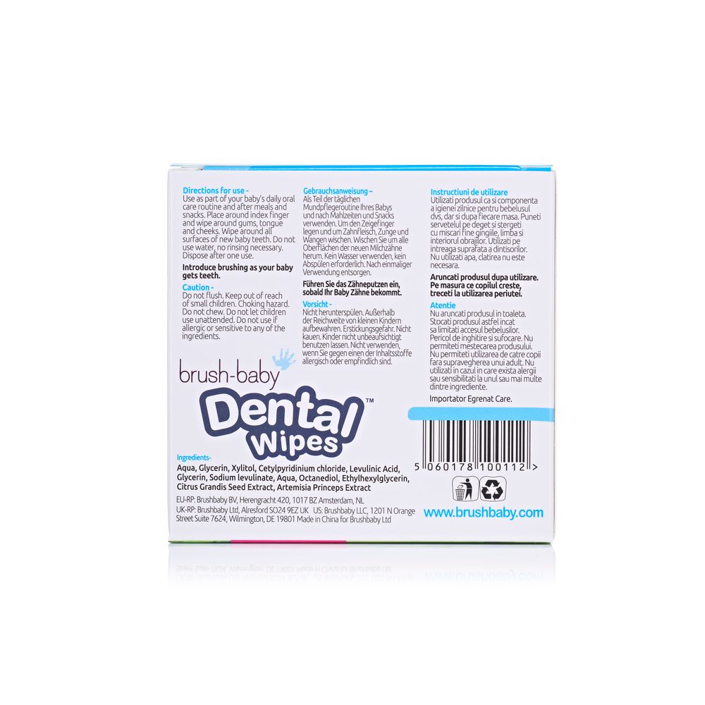 Brush-Baby Vlažne maramice za desni DentalWipes 28kom slika 2