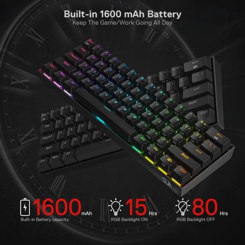 Tipkovnica - Redragon Draconic K530RGB PRO BT/Žičana Mehanička Smeđi Prekidači slika 2