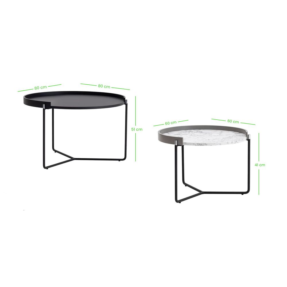 Nesting table Mandy - Set od 2 komada u antracit boji slika 16