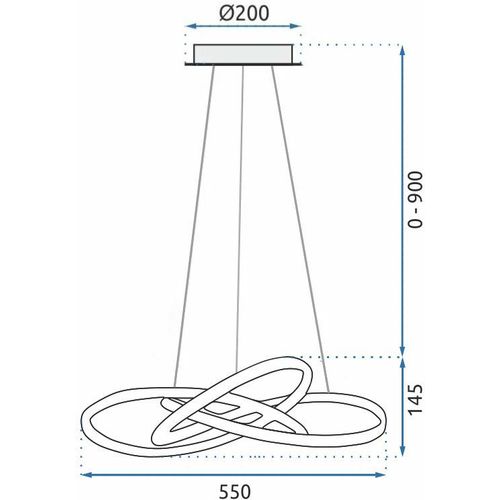 TOOLIGHT Stropna viseća svjetiljka prsten moderna LED + daljinski upravljač APP393-CP Chrome slika 11