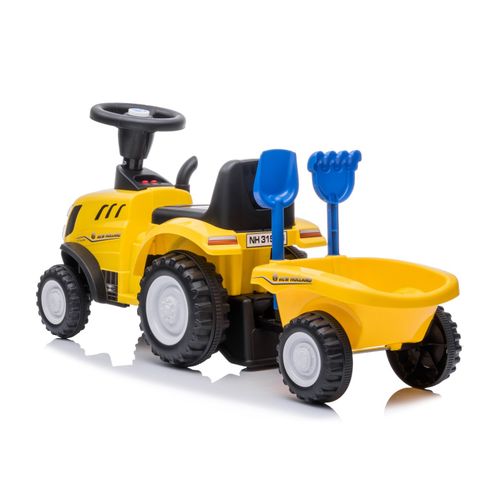 Dječji traktor guralica s prikolicom New Holland žuti slika 4