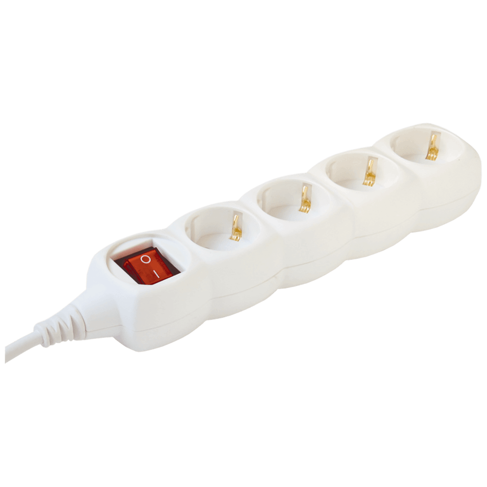 home Produžni kabl, 4 utičnic3, prekidač, 1.5mm², 3 met, bijeli - NV 4K-3/WH/1.5 slika 1