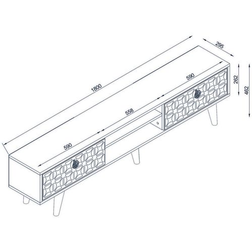 Valente (TV Sehpası) - Walnut Walnut TV Stand slika 6