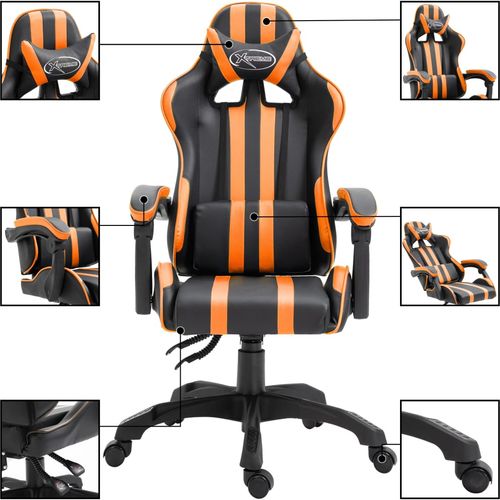 Igraća stolica od umjetne kože narančasta slika 33