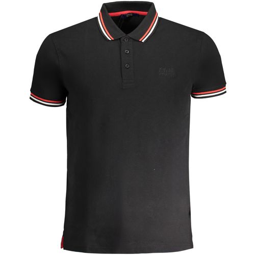 CAVALLI CLASS MEN'S SHORT SLEEVED POLO SHIRT BLACK slika 1