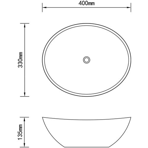 Umivaonik 40 x 33 x 13,5 cm keramički srebrni slika 14