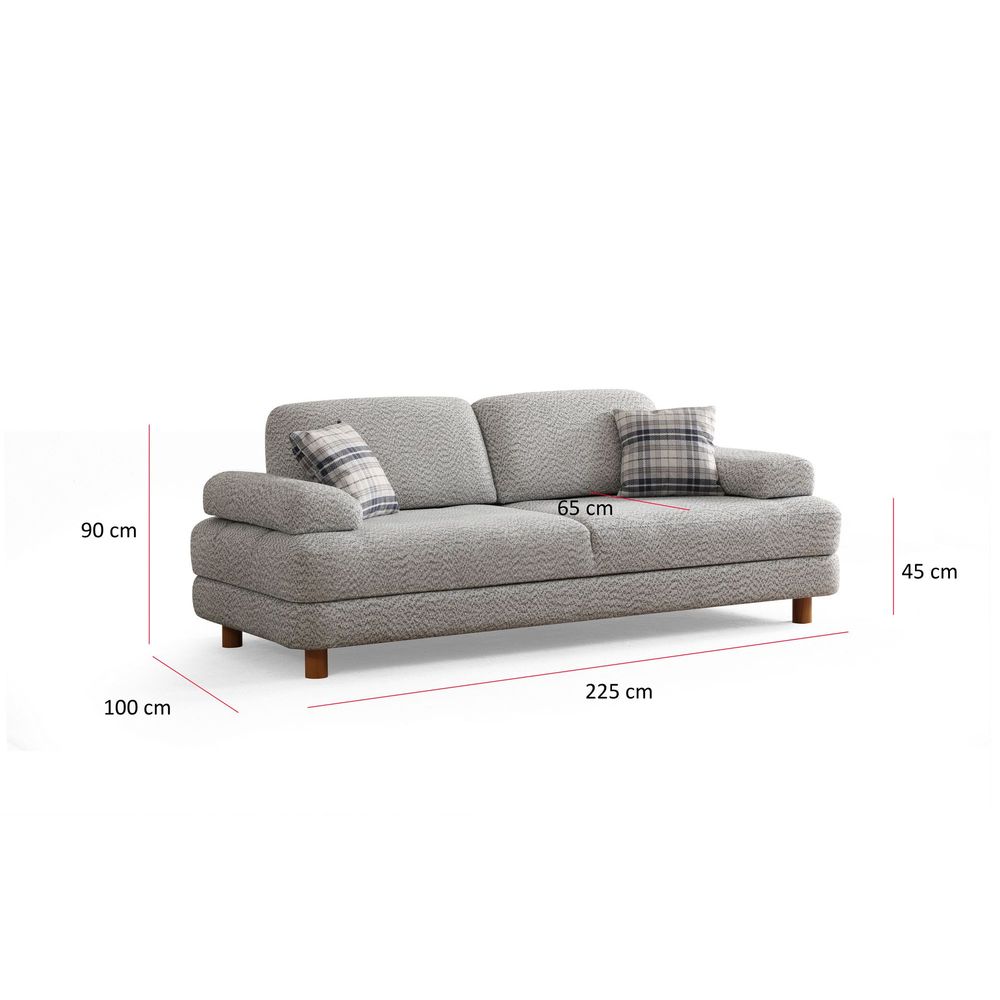 Sofa na razvlačenje za 3 osobe - Krem i Plava slika 9