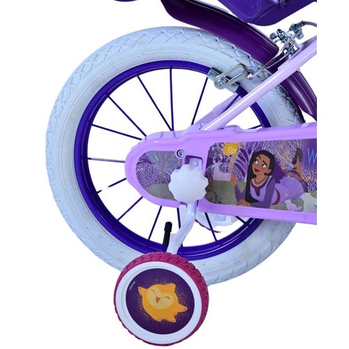 Dječji bicikl Disney Wish 14" s dvije ručne kočnice ljubičasti slika 3