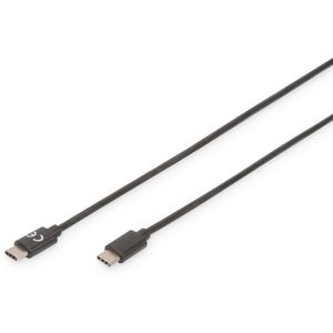 Digitus USB kabel USB 2.0 USB-C® utikač, USB-C® utikač 1.00 m crna sa zaštitom AK-300155-010-S