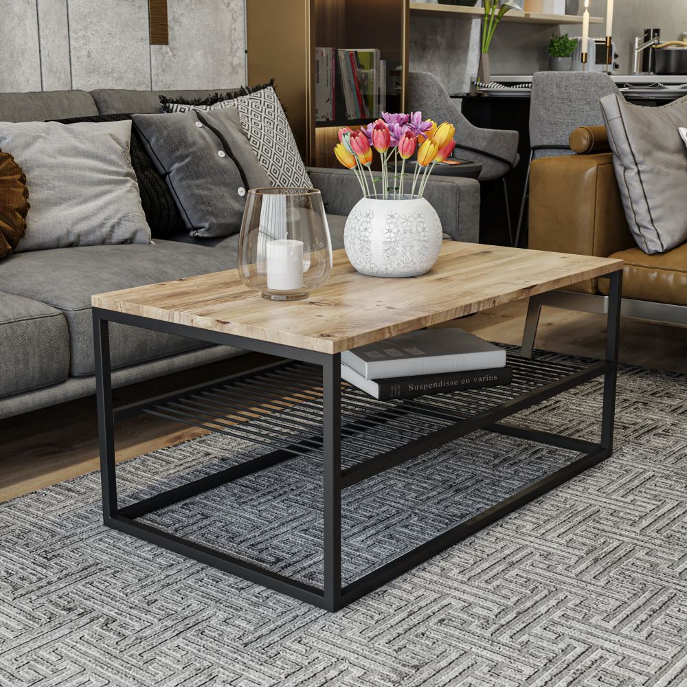 Asude - Pine Black Coffee Table slika 1