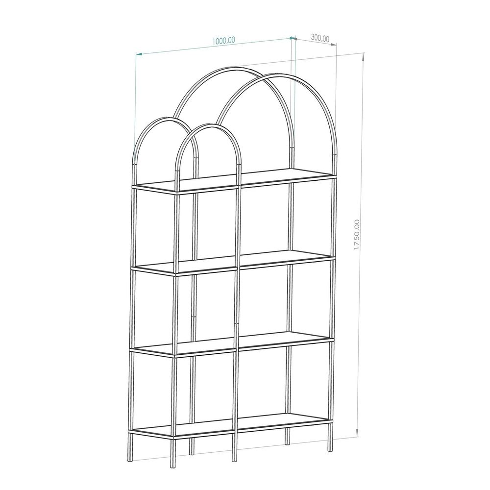 Fume Bookshelf - Crni i Dimni Crni slika 4