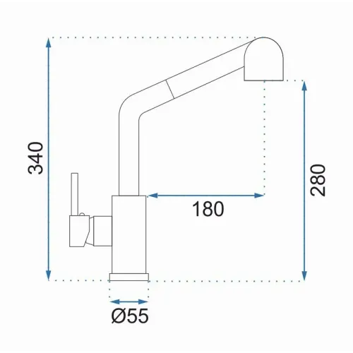 KROMIRANA KUHINJSKA REA TROY BRUSH STEEL slika 4