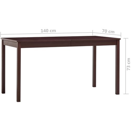 Blagavaonski stol tamnosmeđi 140 x 70 x 73 cm od borovine slika 22